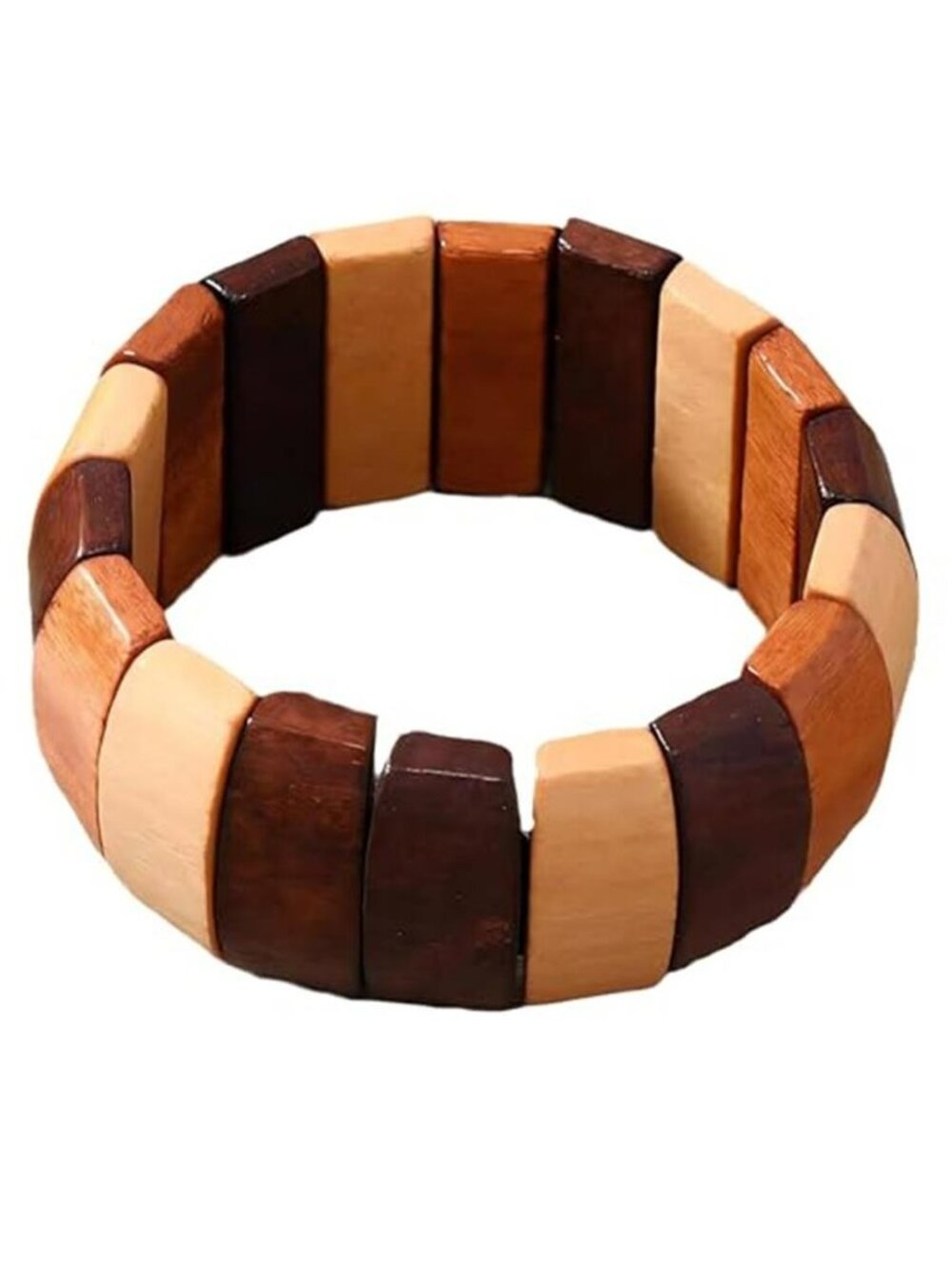 Bohemian Multicolor Bracelet Wooden Thick Coconut Shell Bracelet Natural Wood